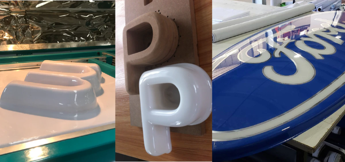 3D sign made by vacuum forming machine